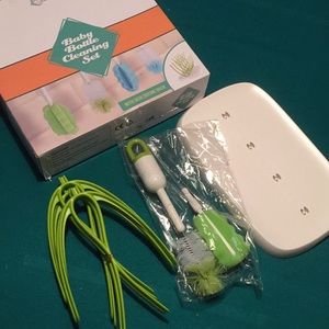 New Baby Bottles Cleaning Set Drying Rack Brushes